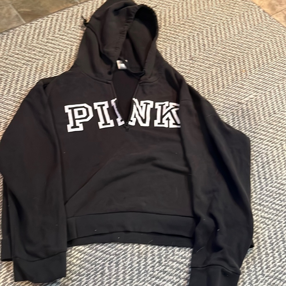 Black cropped pink sweater